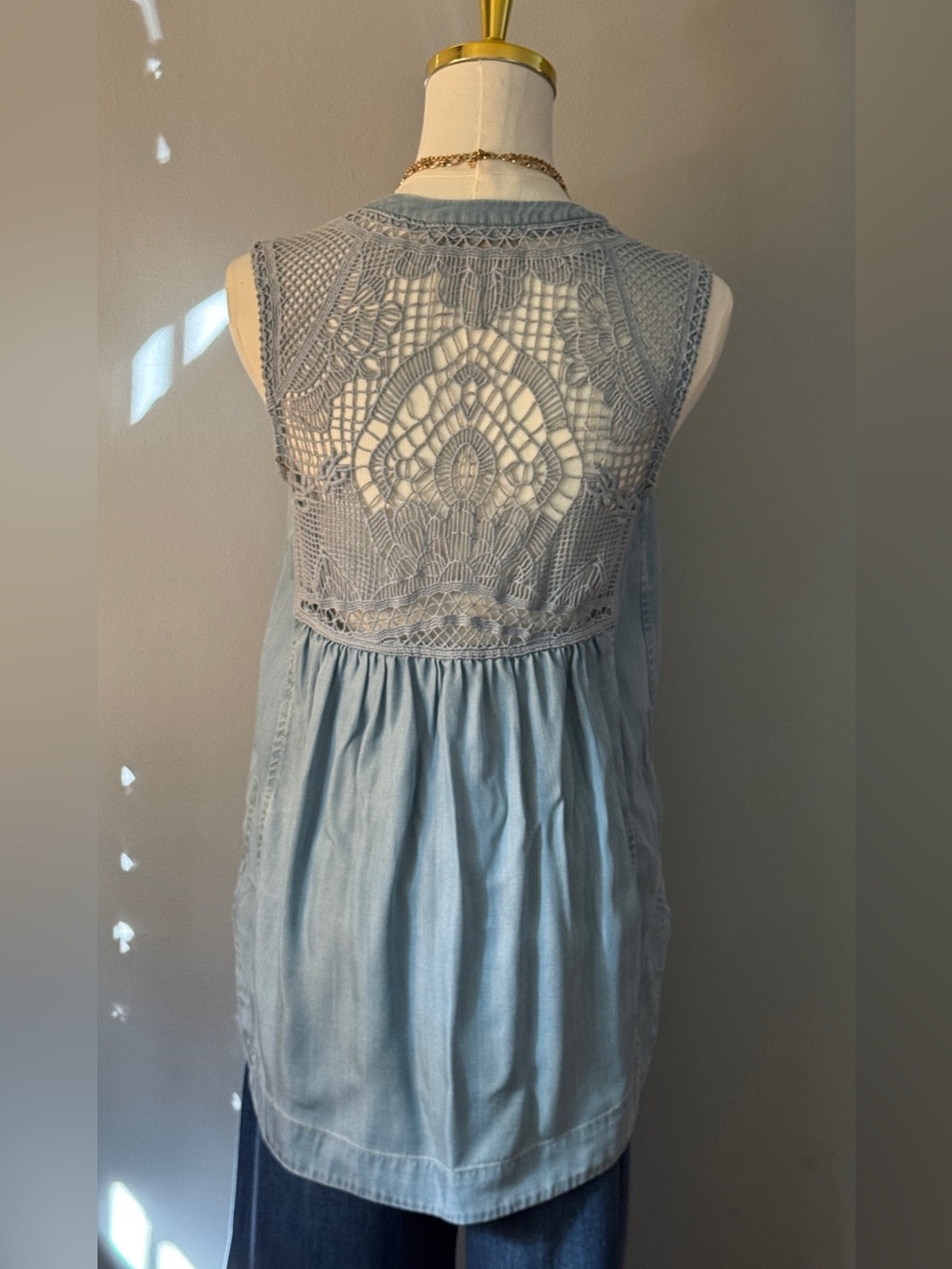 Holding Horses by Anthropologie crochet-back chambray